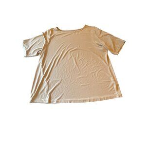 Susan Graver Essentials Liquid Knit Tan Short Sleeve Top US 1X